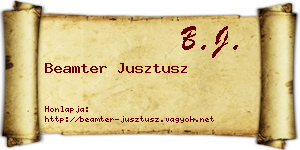 Beamter Jusztusz névjegykártya